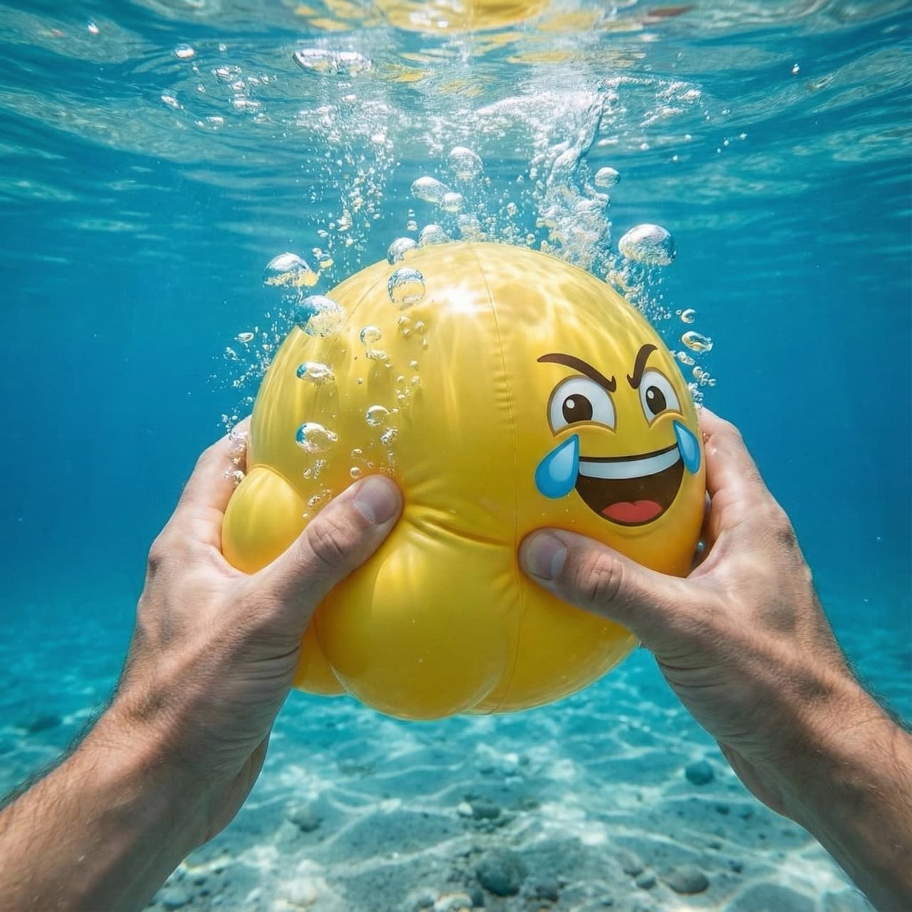 Crying-laughing beachball